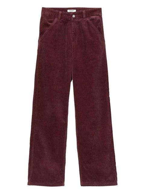 Carhartt WIP corduroy-texture logo-patch trousers - Red - zdjęcie produktu nr 1