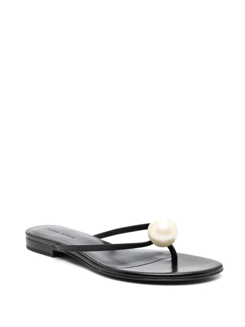 Magda Butrym pearl-embellished leather sandals - Black - zdjęcie produktu nr 2
