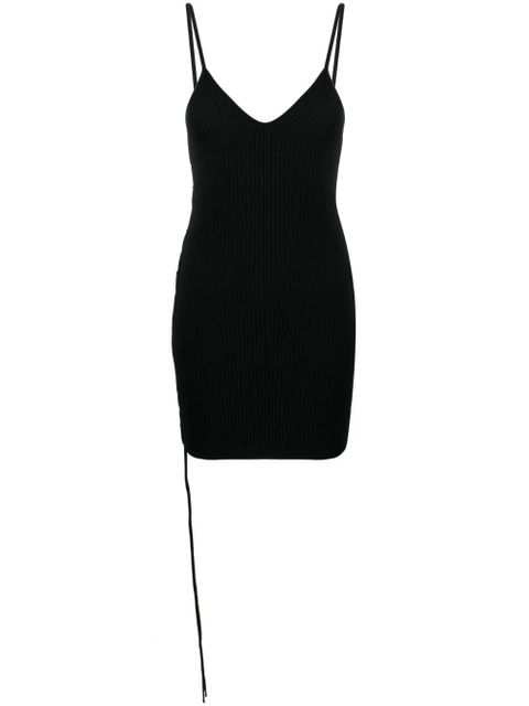 Off-White lace-up V-neck minidress - Black - zdjęcie produktu nr 1