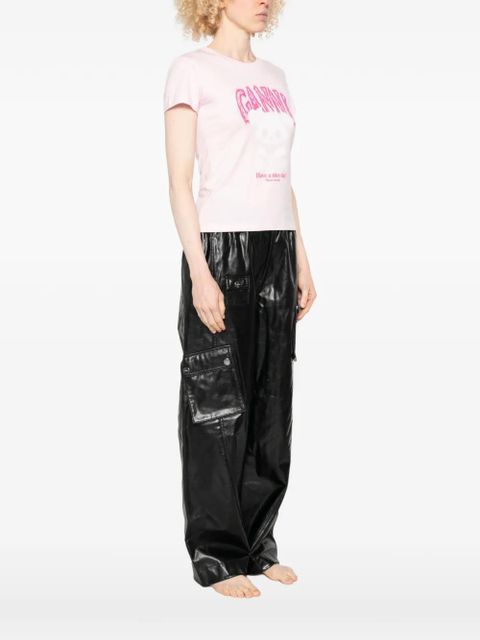 GANNI graphic-print T-shirt - Pink