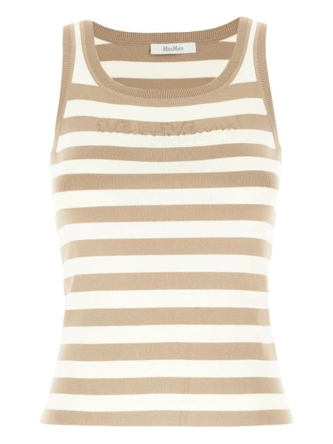 Max Mara striped-pattern ribbed-knit top - White - zdjęcie produktu nr 1