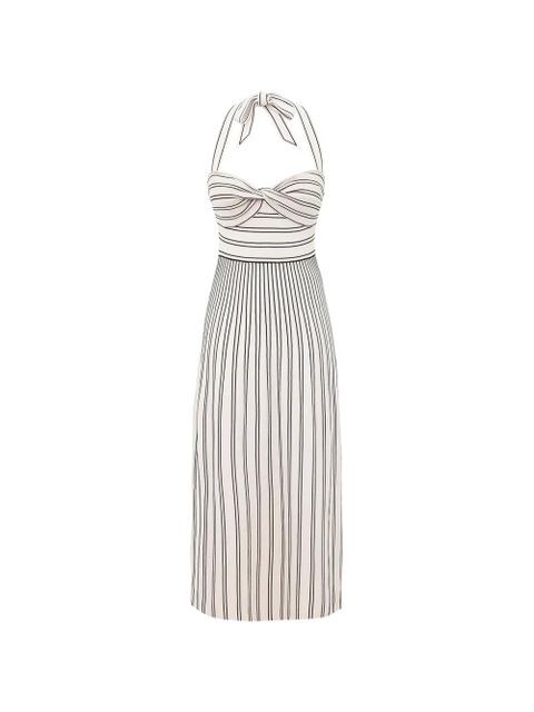 ZIMMERMANN Daylight Twist striped midi dress - Neutrals - zdjęcie produktu nr 1