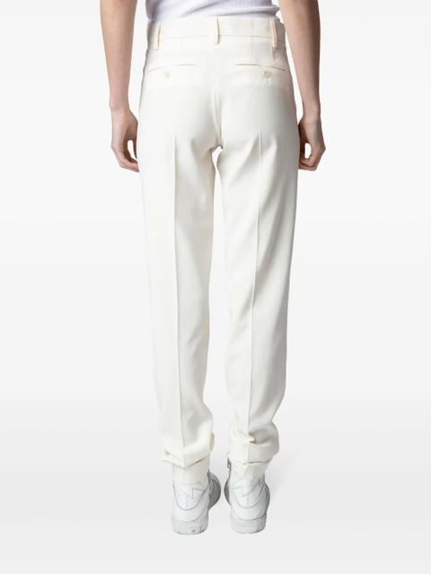 Zadig&Voltaire Prune tapered crepe trousers - White