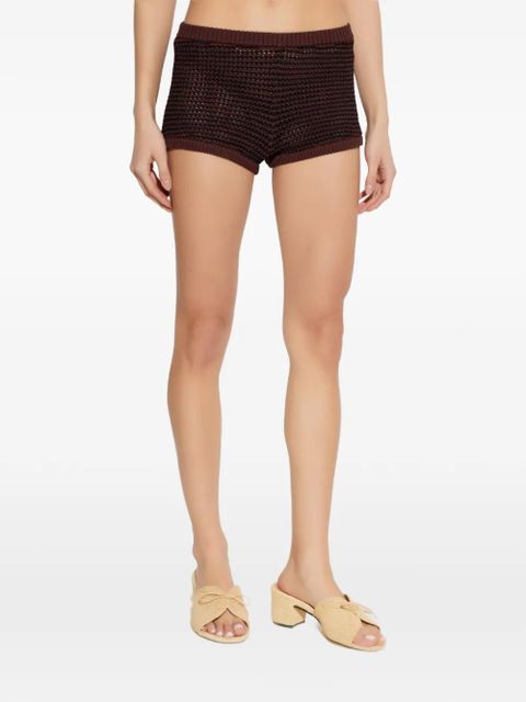 Bond-eye ribbed knit shorts - Brown