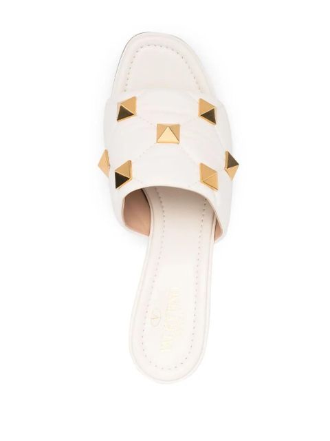 Valentino Garavani Rockstud quilted sandals - White - zdjęcie produktu nr 2