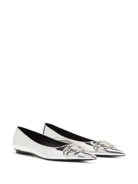 Diesel D-venus leather ballerina shoes - Silver - zdjęcie produktu nr 2