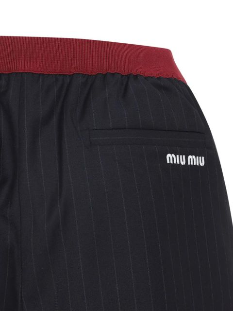 Miu Miu pinstripe elasticated-waist shorts - Blue
