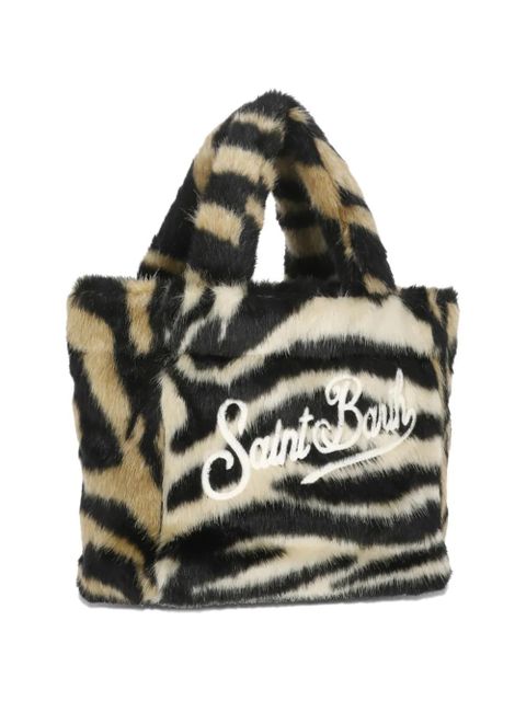 MC2 Saint Barth Colette Soft Fur zebra-patterned tote bag - Neutrals