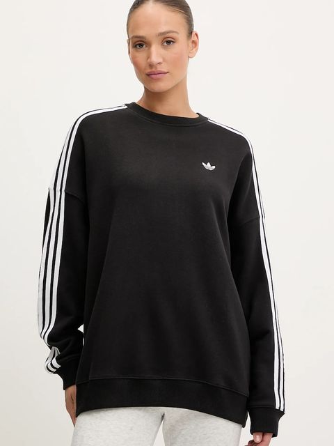 adidas Originals bluza bawełniana 3-Stripes damska kolor czarny z aplikacją JX5285 - zdjęcie produktu nr 1