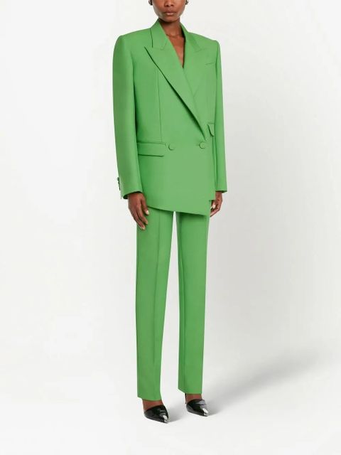 Alexander McQueen double-breasted drop hem blazer - Green
