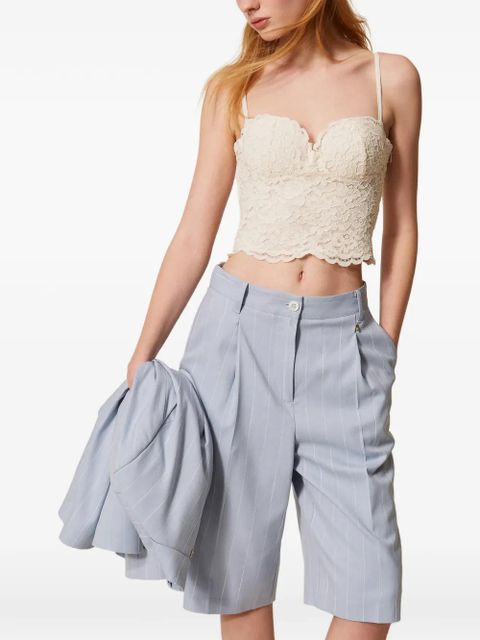 TWINSET lace-pattern cropped bustier top - Neutrals - zdjęcie produktu nr 2