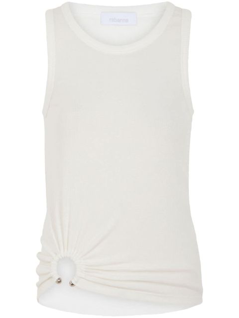 Rabanne asymmetric gathered-detail tank top - White - zdjęcie produktu nr 1
