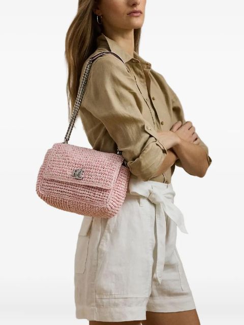 Lauren Ralph Lauren Sophee straw chain-strap shoulder bag - Pink - zdjęcie produktu nr 2