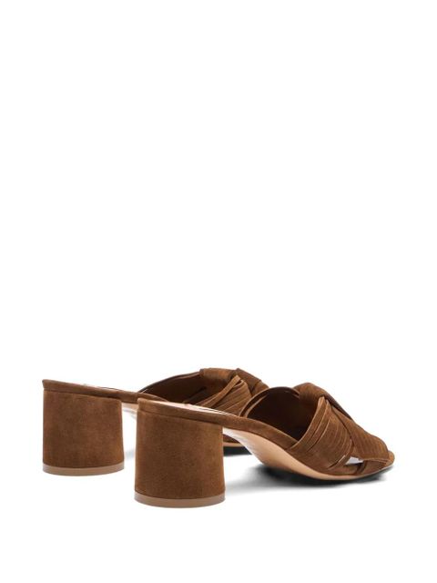 Casadei Cleo Xanadou knotted suede mules - Brown - zdjęcie produktu nr 2