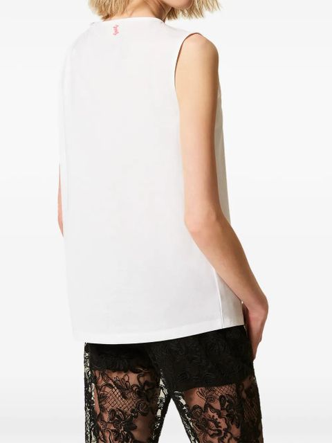 TWINSET x Myfo floral-embroidered tank top - White