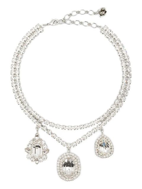 Magda Butrym crystal-embellished double-chain necklace - Silver - zdjęcie produktu nr 1