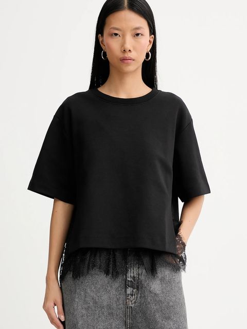 MUNTHE t-shirt bawełniany RACH damski kolor czarny 254101325426 - zdjęcie produktu nr 1