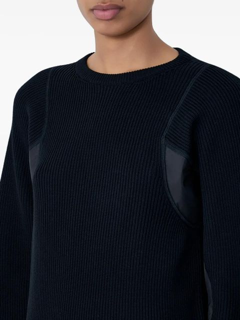 Moncler ribbed contrast-panel sweater - Black