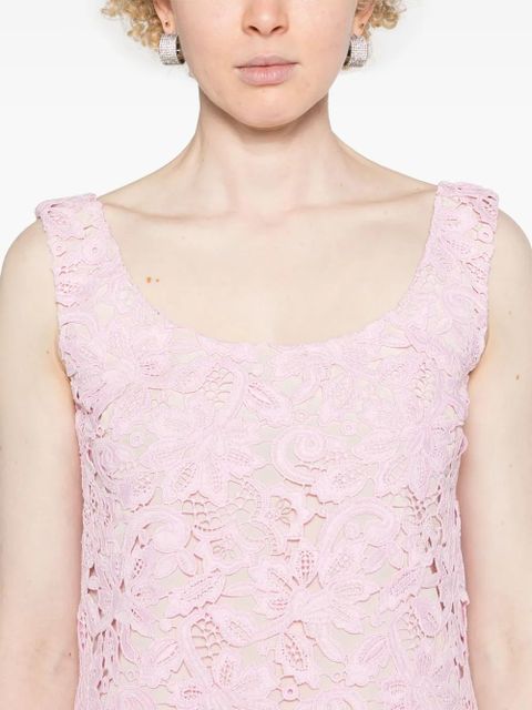 Self-Portrait guipure-lace sleeveless minidress - Pink