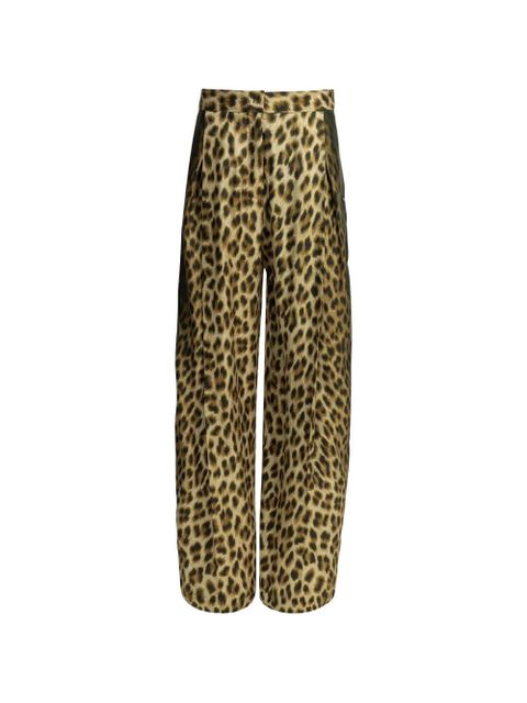 Max Mara leopard-print silk trousers - Neutrals - zdjęcie produktu nr 1