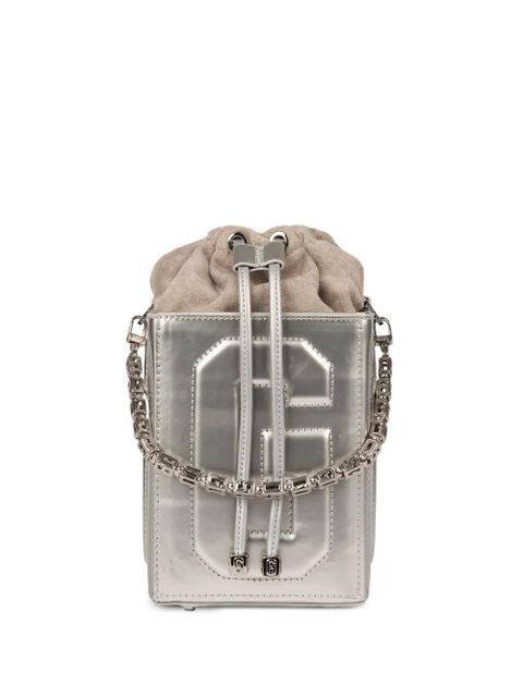 GCDS logo-embossed shoulder bag - Silver - zdjęcie produktu nr 1
