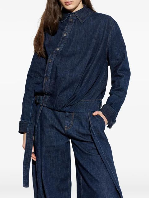 LOEWE button-fastening belted shirt - Blue