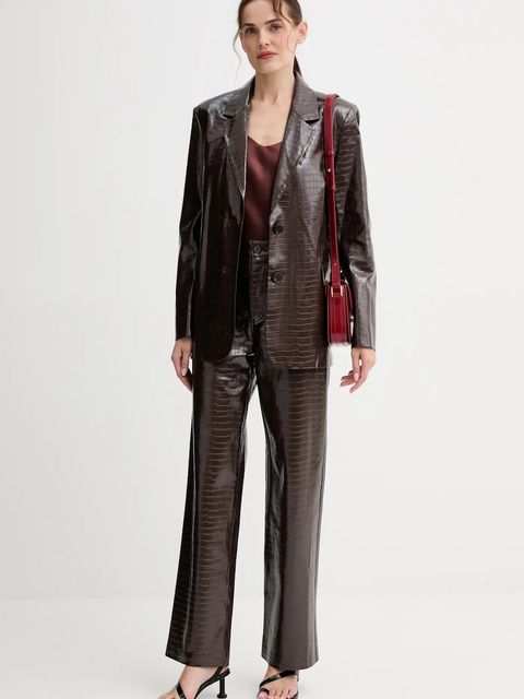 ISABELLE BLANCHE marynarka kolor brązowy jednorzędowa gładka IS25FW-J029-T006 - zdjęcie produktu nr 2