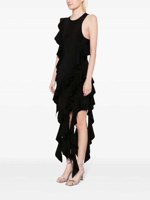 Simkhai Wilda draped ruffled dress - Black
