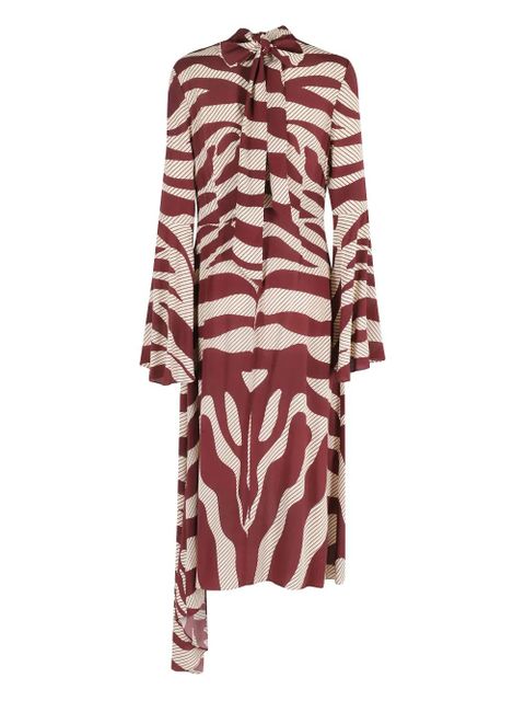 Essentiel Antwerp striped tie midi dress - Red - zdjęcie produktu nr 2