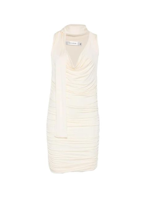 Aya Muse draped-meckline midi dress - Neutrals - zdjęcie produktu nr 1