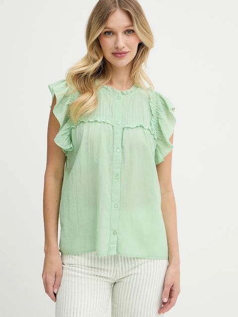 Pepe Jeans koszula damska kolor zielony regular z kołnierzykiem klasycznym PL305101 - zdjęcie produktu nr 1