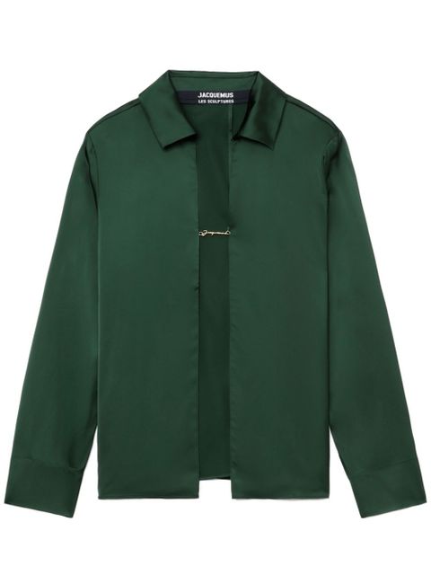 Jacquemus La Chemise Notte satin shirt - Green - zdjęcie produktu nr 1