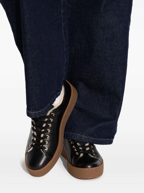 BOGNER Lucerne shearling-lined leather sneakers - Black