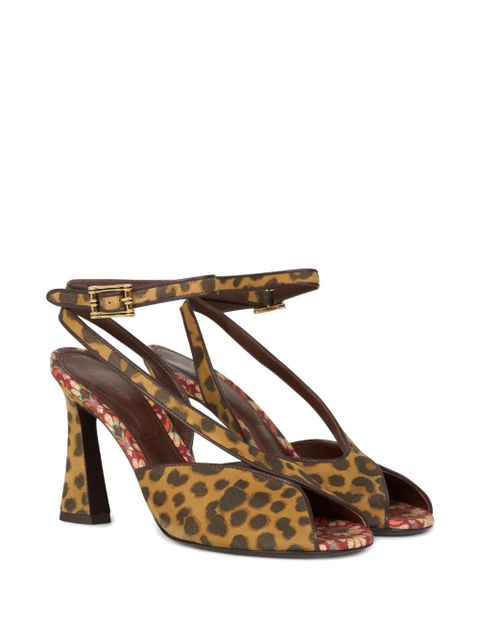 ETRO 90mm animal-print heeled sandals - Brown - zdjęcie produktu nr 2