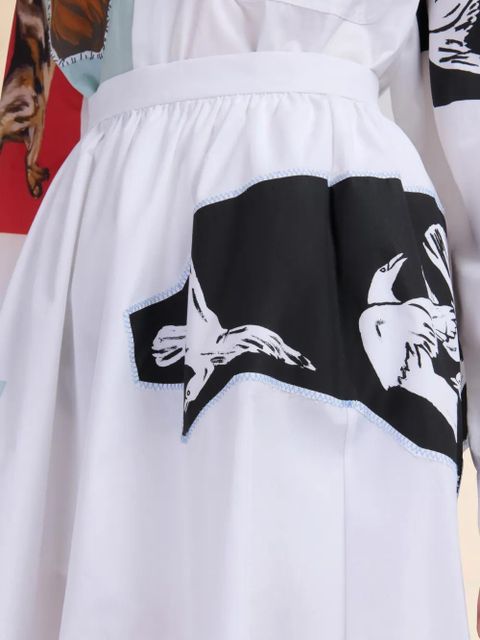 Marni patchwork-design midi skirt - White