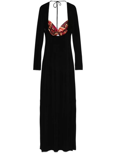 Marine Serre scarf-detailing maxi dress - Black - zdjęcie produktu nr 1