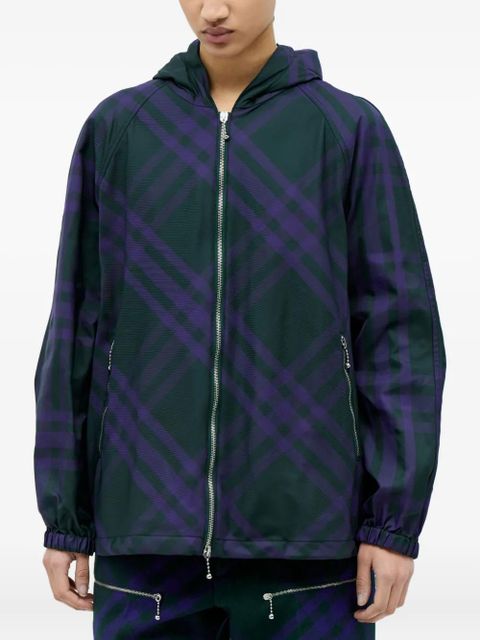 Burberry hooded plaid jacket - Green - zdjęcie produktu nr 1