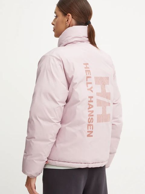 Helly Hansen kurtka dwustronna damska kolor różowy zimowa oversize