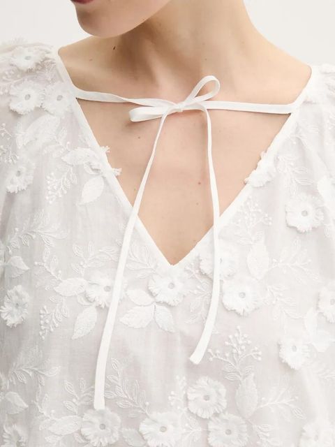 Guess bluzka PELARI damska kolor biały wzorzysta W5GH0Y WHAJ0