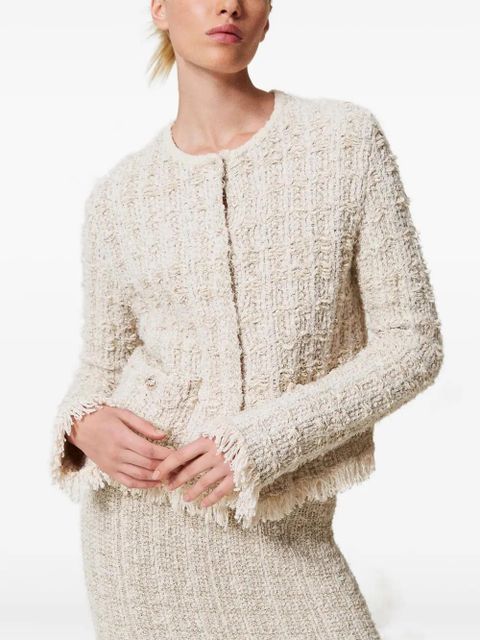 TWINSET tweed lurex jacket - Neutrals