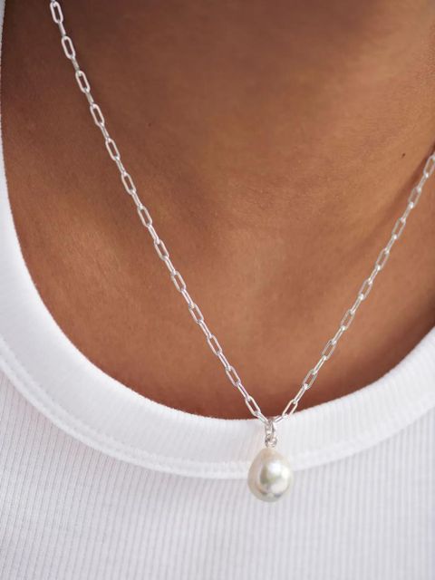 Monica Vinader recycled sterling-silver paperclip-chain necklace - zdjęcie produktu nr 2