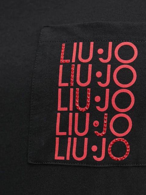 Liu Jo t-shirt bawełniany damski kolor czarny VA5152.JS923
