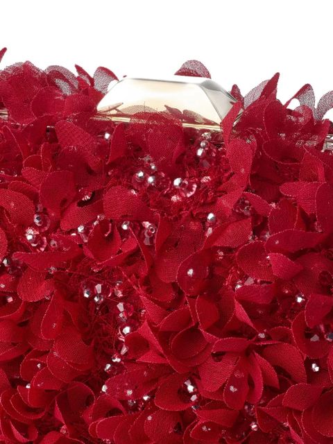 Jimmy Choo Cloud floral crystal clutch bag - Red