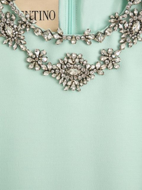 Valentino Garavani crepe couture embroidered midi dress - Green