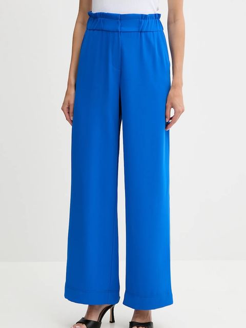 Morgan spodnie PBIRD damskie kolor niebieski proste high waist PBIRD - zdjęcie produktu nr 1