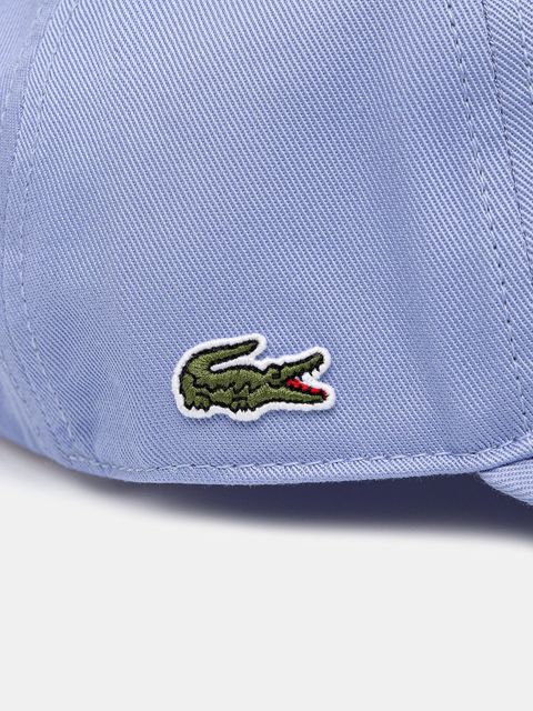 Lacoste czapka z daszkiem bawełniana kolor niebieski gładka RK0440