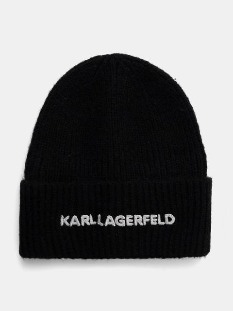 Karl Lagerfeld czapka z domieszką wełny kolor czarny A1W33156 - zdjęcie produktu nr 1