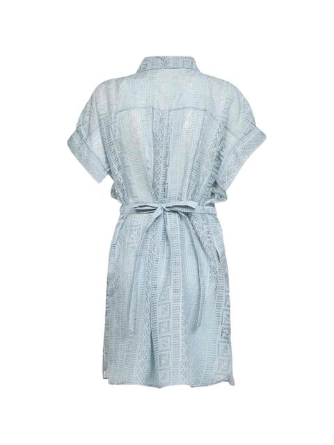 FENDI Pequin FF burnout dress - Blue - zdjęcie produktu nr 2