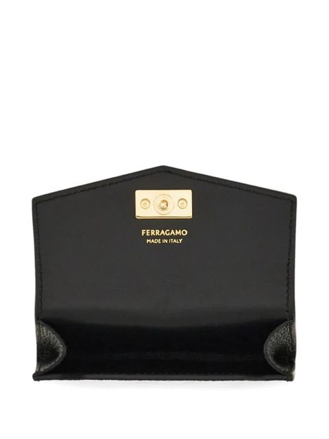 Ferragamo leather card holder charm - Black