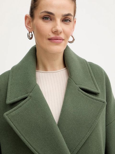 MAX&Co. płaszcz z dodatkiem wełny kolor zielony 2526086114200